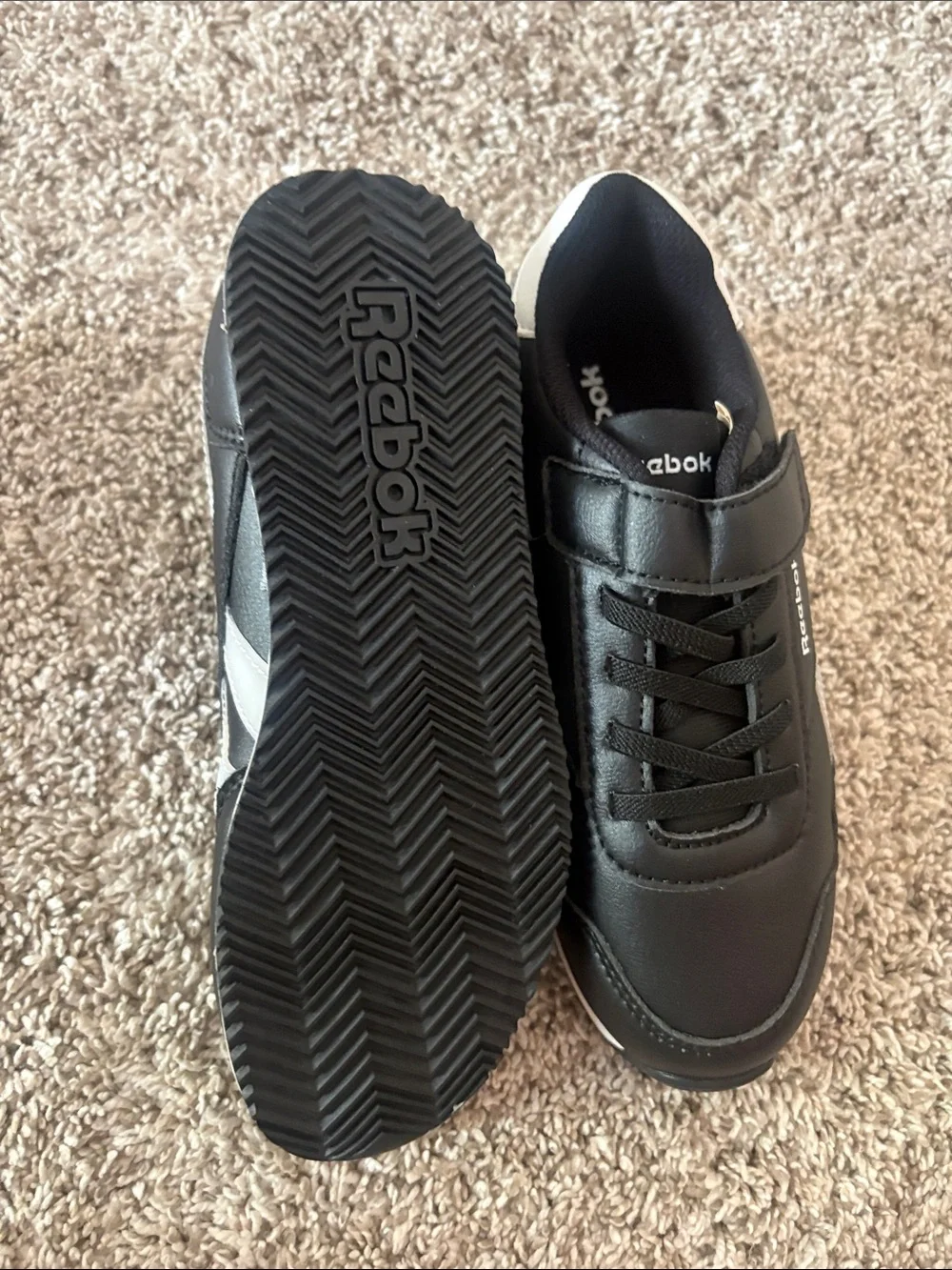 Reebok Black and White Kids Sneakers